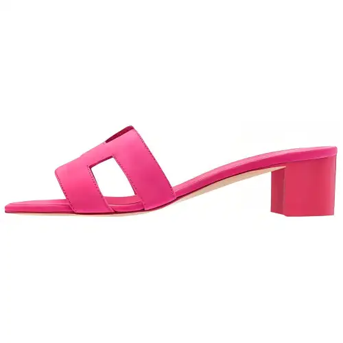 HERMES Oasis Slide Slippers Women's Rose Red