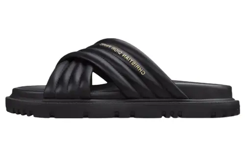 DIOR D Cross EVA Odor Resistant Odor Resistant Slide Slippers Women's Black