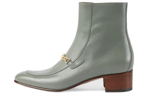 GUCCI Peyton Pu Ankle Boots Men's Gray