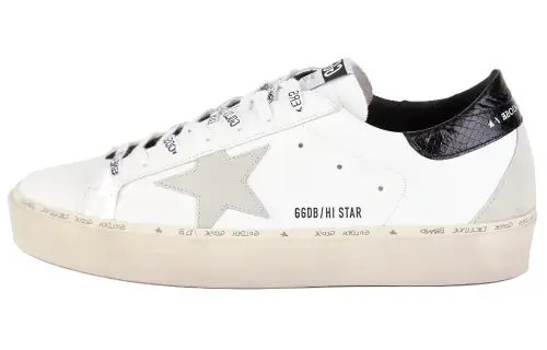 Golden Goose Hi Star Low top Stylish Skateboarding Shoes Men's White Black Heel Tab