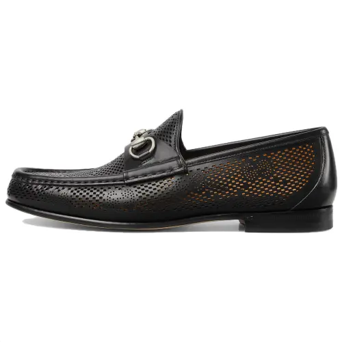 GUCCI Horsebit 1953 Leather Loafers Men's Black