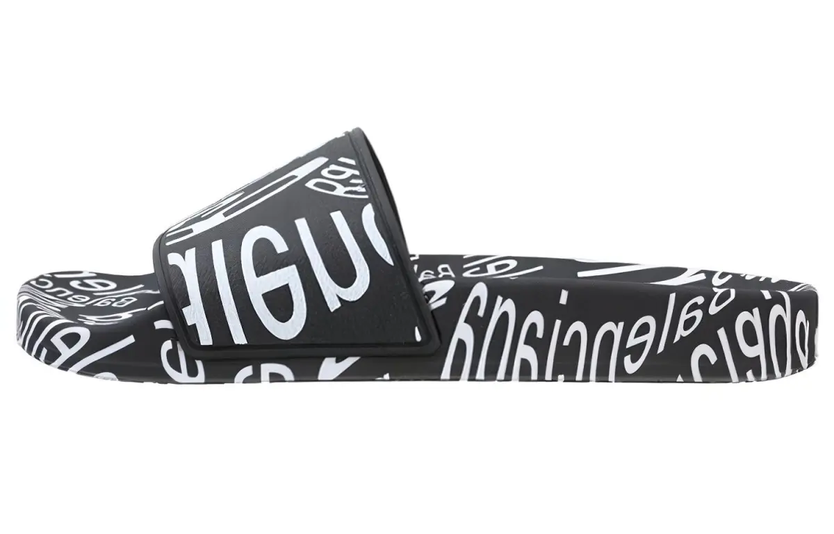Balenciaga Slide Slippers Women's Black White