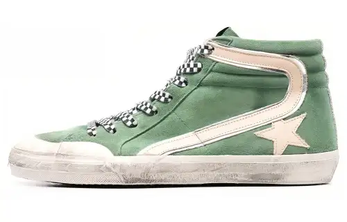 Golden Goose Slide Green White