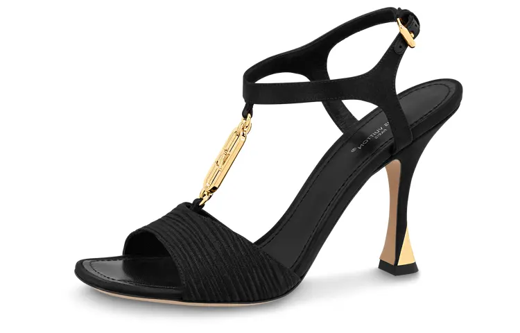 LOUIS VUITTON Sparkle One Strap Sandals Women's Black