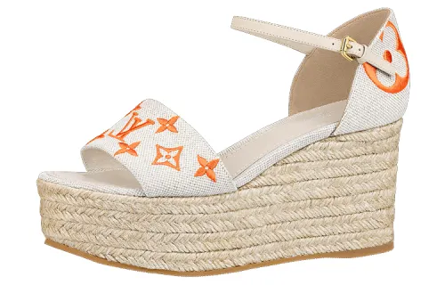 LOUIS VUITTON Starboard One Strap Sandals Women's Orange