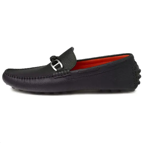 HERMES Alessandro Gommino Loafers Men's Black