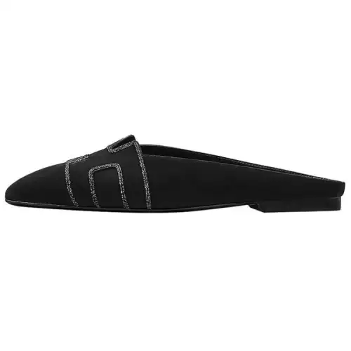 HERMES Roxane Closed Toe Slippers Women's Black