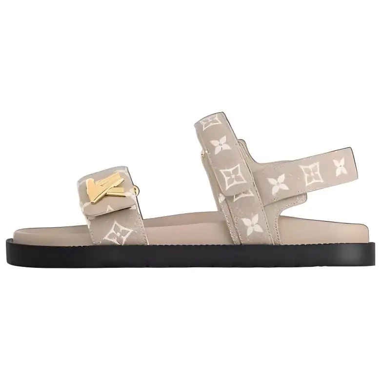 LOUIS VUITTON Sunset Beach Sandals Women's Taupe