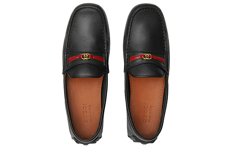 GUCCI Ayrton Gommino Loafers Men's Black
