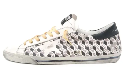 Golden Goose Super Star Leather Low top Stylish Skateboarding Shoes Men's White Black Gray