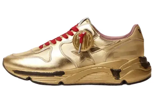 Golden Goose Running Sole Abrasion Resistant Low top Casual Shoes Men's Gold