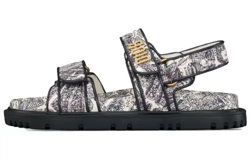 DIOR DiorAct Fabric Beach Sandals Women's Marine Blue