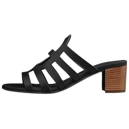 HERMES Celena Slide Slippers Women's Black