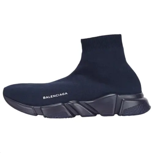 Balenciaga Speed Trainer High top Casual Shoes Men's Dark Blue