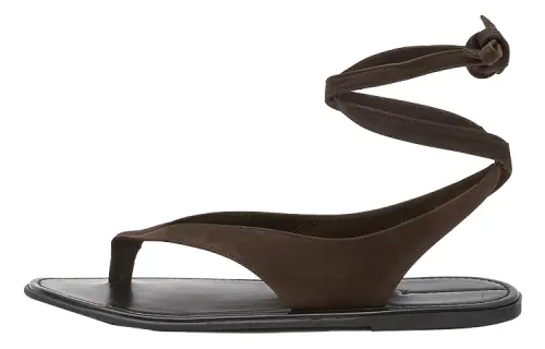 THE ROW Rubber Sole Quiet Flip Flops Women's Dark Coffee