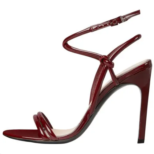 GUCCI Leather One Strap Sandals 10.4cm Women's Red