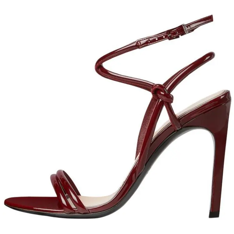 GUCCI Leather One Strap Sandals 10.4cm Women's Red