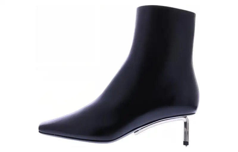 OFF WHITE Allen Leather Ankle Boots 5CM Women's Black
