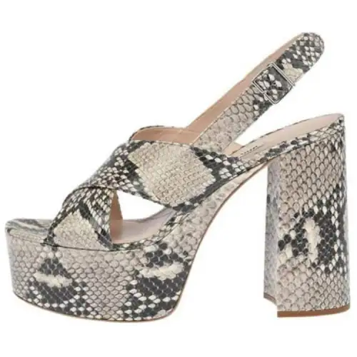 MIU MIU Leather One Strap Sandals Women's Beige