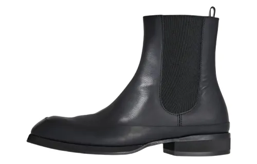 THE ROW Leather Short Chelsea Boots Women's Black