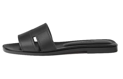 HERMES Slide Slippers Women's Black