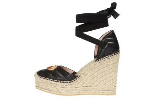GUCCI Wedge Heel Platform Shoes Women's Black