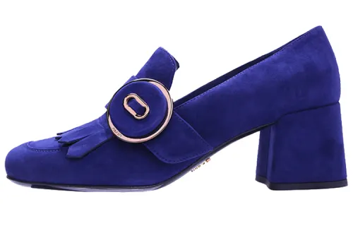 PRADA Chunky Heel High Heels Women's Blue
