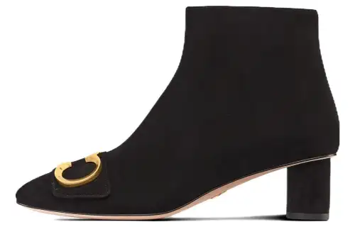 DIOR C'est Dior Suede Ankle Boots 5CM Women's Black Gold