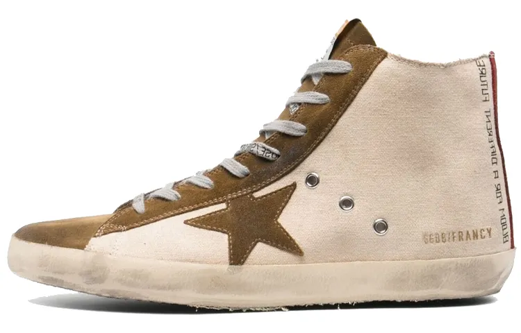 Golden Goose Francy Mid top Skateboard Shoes Men's Ecru