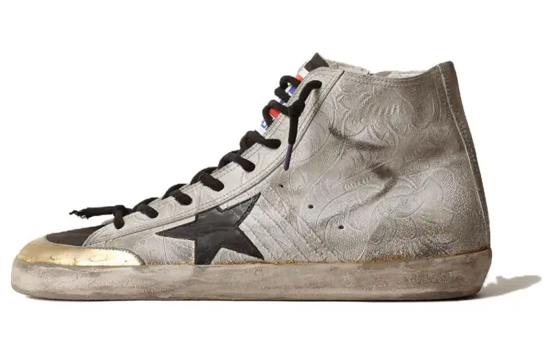 Golden Goose Francy Leather High top Skateboard Shoes Men's Taupe