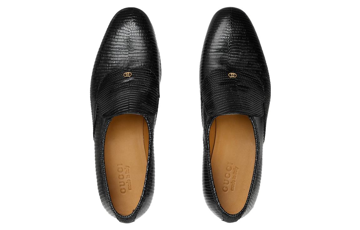 GUCCI Leather Casual Shoes 3cm Men's Black