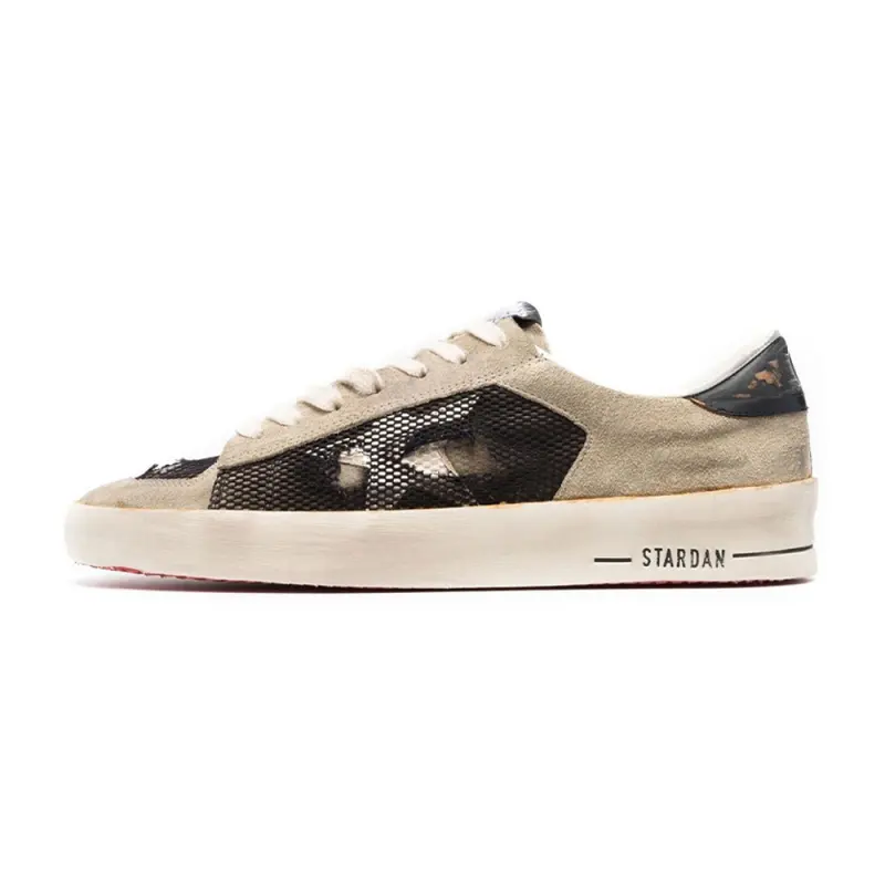 Golden Goose Stardan Low top Skateboard Shoes Men's Light Brown Distressed