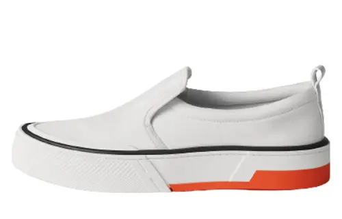 HERMES Gliss Leather Low top Skateboard Shoes Men's White