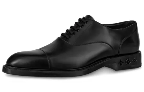 LOUIS VUITTON Formal Top Grain Cow Leather Casual Shoes Men's Black