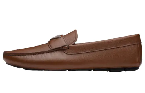 PRADA Triangle-logo Penny-slot Loafers
