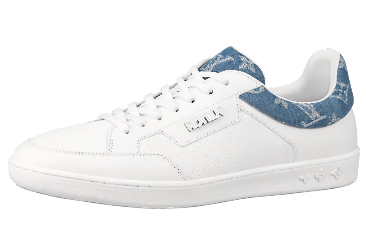 LOUIS VUITTON Luxembourg Low top Stylish Skateboarding Shoes Men's White Blue