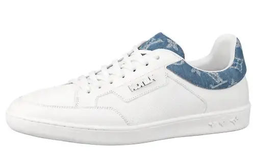 LOUIS VUITTON Luxembourg Low top Stylish Skateboarding Shoes Men's White Blue