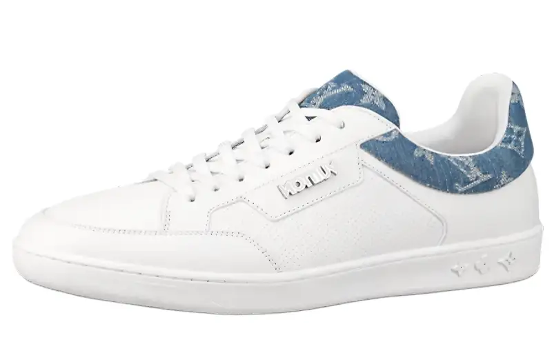 LOUIS VUITTON Luxembourg Low top Stylish Skateboarding Shoes Men's White Blue