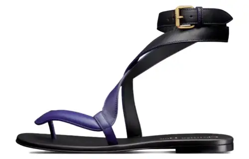 DIOR Poison D Leather Stylish Sandal Women's Black Blue