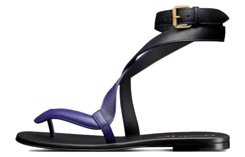 DIOR Poison D Leather Stylish Sandal Women's Black Blue