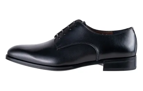 FERRAGAMO Top Grain Cow Leather Lace Up Casual Shoes Men's Black