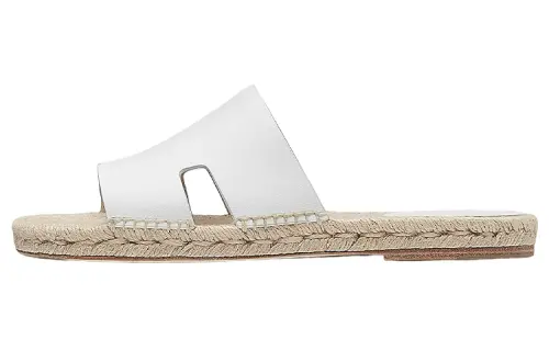 HERMES Antigua Slip on Slide Slippers Men's White