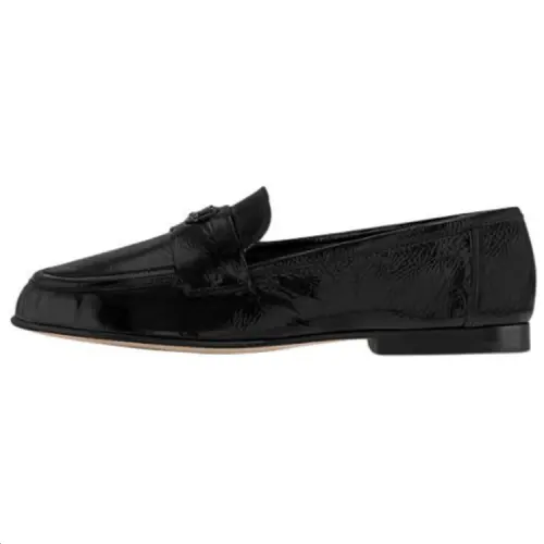 LOUIS VUITTON Soho Leather Loafers Women's Black