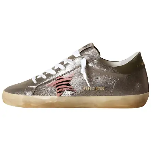 Golden Goose Super Star Leather Low top Skateboard Shoes Women's Gray Distressed