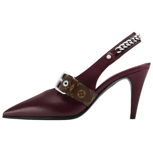 LOUIS VUITTON Vibe Slim Heel High Heels 8.5cm Women's Burgundy