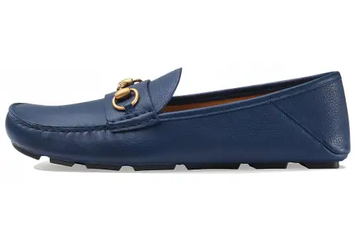 GUCCI Drivers Blue Loafers