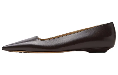 Bottega Veneta Leather Ballet Flat Brown Women's