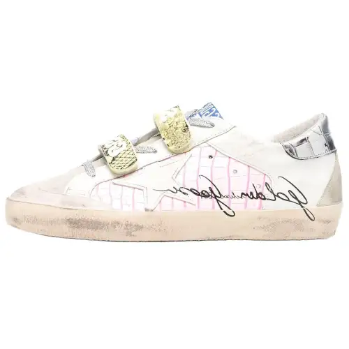 Golden Goose Old School Fashion Trend Low top Skateboard Shoes Women's Ecru Distressed