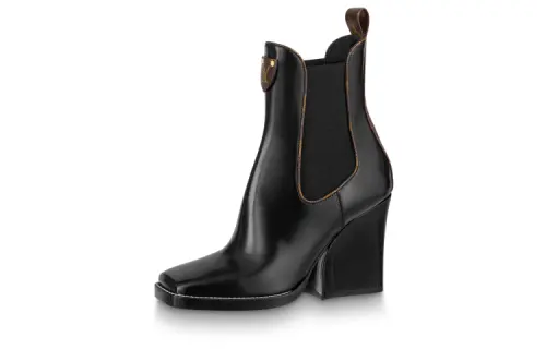 LOUIS VUITTON Patti Shaft Short Chelsea Boots Women's Black