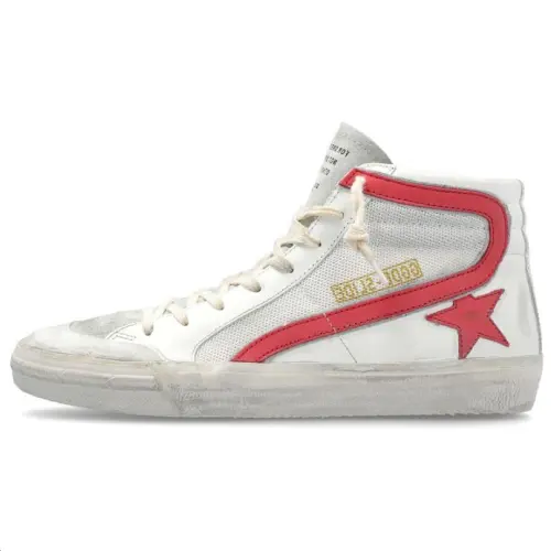 Golden Goose Slide Double Quarter Penstar Leather High top Skateboard Shoes Women's White